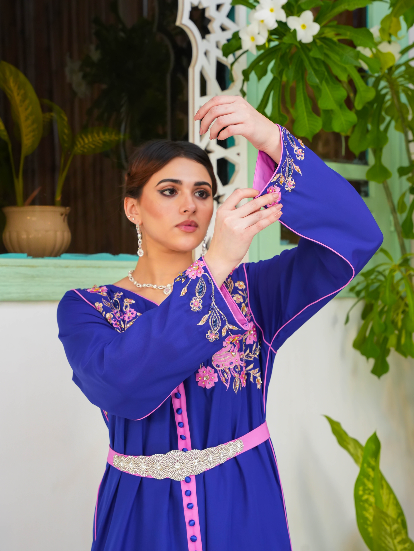 Blue floral kaftan 5