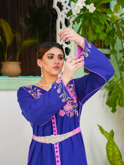 Blue floral kaftan 5